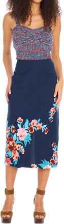 Allison New York Eva Midi Skirt In Navy Floral