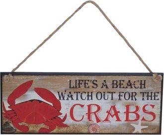 Beachcombers LifeS A Beach Watch Out For The Crabs Wall Sign Plaque in Brown at Nordstrom, Size Medium