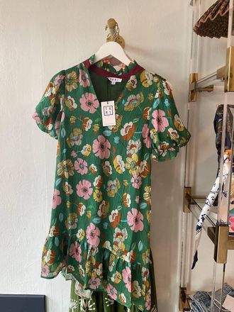 THML Clothing Womens Mini Dress In Green Multi