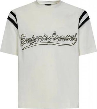 Emporio Armani Logo T-Shirt - Heren - T-shirts - Wit - L - Katoen - Tops