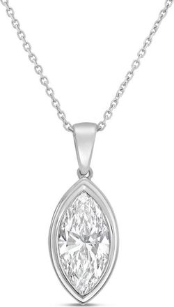 Diana M. Jewels 14kt white gold 15.00 ct lab grown marquise bezel with bail pendant