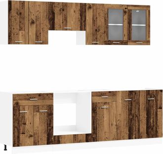 vidaXL Unidad De Cocina Lyon 8 Uds. Madera De Ingenier&iacute;a Vidaxl