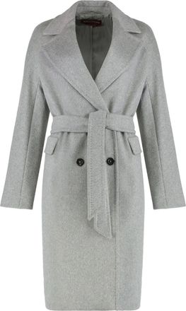 Max Mara double-breasted belted coat - women - Cashmere/Alpaca/Virgin Wool/Viscose - 46 - Grey