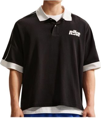 Nike Sportswear Club Oversized Polo Shirt Black Sail IF0724-010