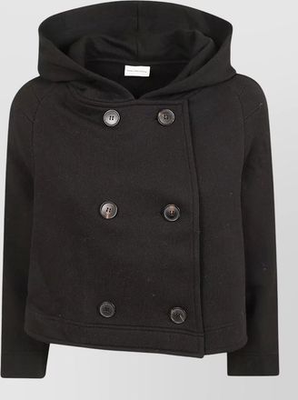 Dries Van Noten cropped a line hooded hybrid jacket