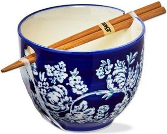 Tag Lisbon Floral Noodle Bowl S/2 Blue Stoneware Everyday at Nordstrom