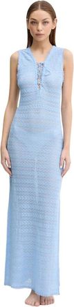 Melissa Odabash Maddie Maxi Jurk - Dames - Maxi kleedjes - Blauw - M - Polyester - Kleedjes