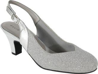 David Tate Avenue Slingback Pump in Silver Sparkle at Nordstrom, Size 10.5