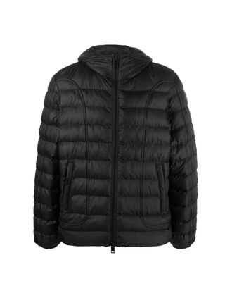 Diesel Mens Diesel Plain Black Padded Hooded Jacket - Size: 42/Regular