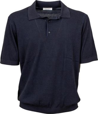 KANGRA Polo Con Bottoni Tinto Vintage - Heren - Polos - Blauw - 2XL - Tops