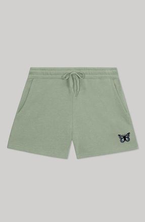 Dalix Womens Butterfly Midweight Washed Fleece Shorts in Sage at Nordstrom, Size Xx-Large