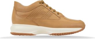 Hogan Leather Lace-Up Trainers with H Detail