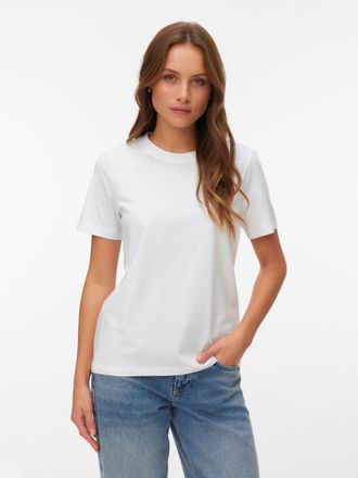 Vero Moda T-Shirt VERO MODA VMPAULINA SS T-SHIRT 2-PACK JRS, Damen, Gr. XS, schwarz pack:hellwei&szlig;, Jersey, Obermaterial: 100% Baumwolle, unifarben, regular fit 