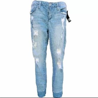 Seven 7 Womens Skinny Easy Fit Distressed Jean In Blue