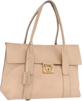 Ferragamo Pre-owned Leren Schoudertas - Dames - Vintage Handtas - Roze - ONE Size - Leer - Vintage