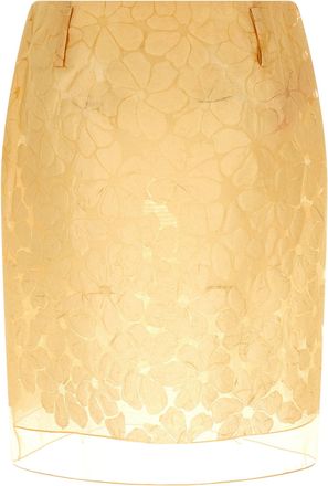 Marni Floral Jacquard with Semi-Transparent Finish Skirt - Beige