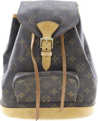 Louis Vuitton Montsouris Brown Canvas Backpack Bag (Pre-Owned)
