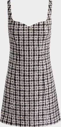 Alice & Olivia Eve Sweetheart Tweed Mini Dress