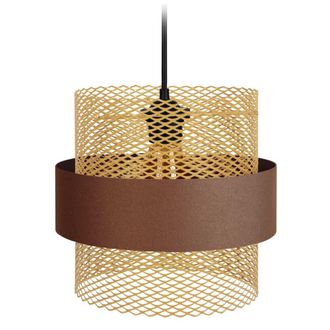 Tosel Suspensi&oacute;n metal Alt.85cm blanco ;Pantalla: marr&oacute;n,oro