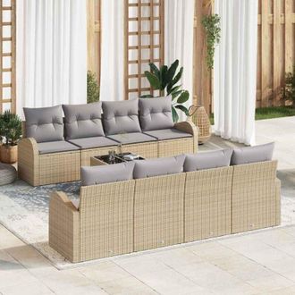 vidaXL Vidaxl - Conjunto De Sof&aacute; De Jard&iacute;n 7 Pcs Beige 55 X 55 X 37 Cm