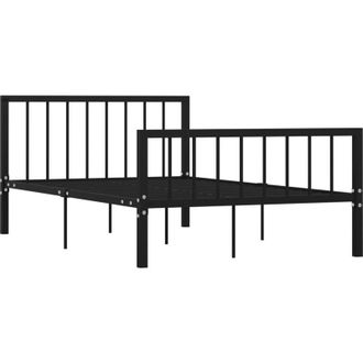 vidaXL Estructura De Cama Sin Colch&oacute;n Metal Negro 120x200 Cm Vidaxl