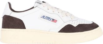 Autry White Medalist Leather Suede Sneakers