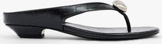 Mi-Mai Cristo Croc Jewel Flat Sandals in Black at Nordstrom, Size 10