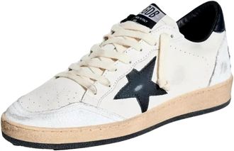 Golden Goose Womens Ball Star Low-Top Court Sneaker In White/black