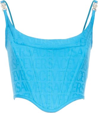 Versace New Versace Medusa 95 monogram boned bustier top