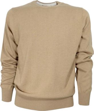 Cashmere Company Shirts - Heren - Ronde hals truien - Beige - 5XL - Wol - Truien & Vesten