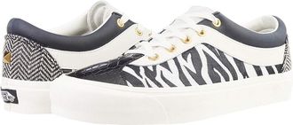 Vans Bold Ni (Bender) Skate Shoes Zebra/Marshmallow : Mens 5.5 - Womens 7 Medium, Leather/Synthetic
