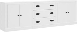 vidaXL Sideboards 3 pcs White Engineered Wood Vidaxl