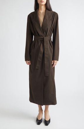 Gia Studios Cocoa Faux Suede Wrap Coat in Dark Brown at Nordstrom, Size 4 Us