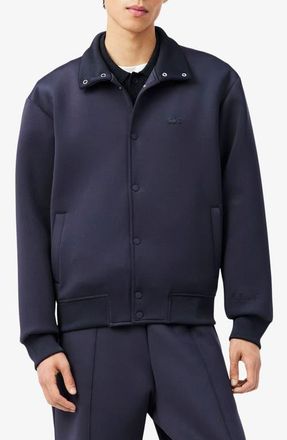 Lacoste Paris Knit Bomber Jacket in Graphite at Nordstrom, Size 4