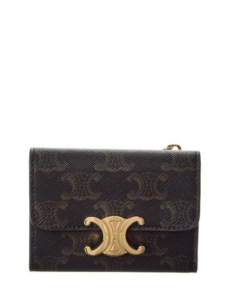 Celine Celine Triomphe Canvas & Leather Coin Card Case