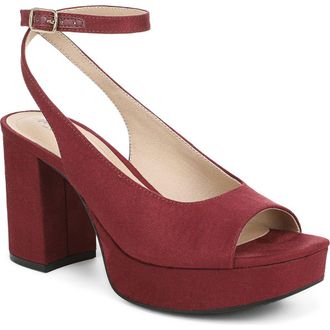 Life Stride Aliyah Ankle Strap Platform Sandal in Merlot Red at Nordstrom, Size 7.5