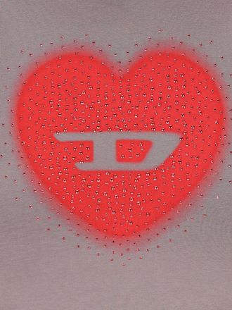 Diesel Heart Logo Print T-Shirt - Grey