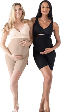 Kindred Bravely Seamless Maternity No Rub Short in Black & Beige at Nordstrom, Size Medium
