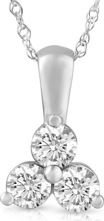 Pompeii3 1Ct Diamond Three Stone Pendant in 14k White Yellow Rose Gold Lab Grown Necklace