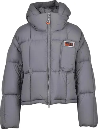 Dekker Grey Hooded Quilted Polyamide Down Jacket