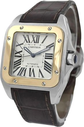 Cartier Pre-owned Cartier Santos 100 Silver Dial Mens Watch W20072X7
