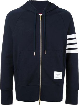 Thom Browne Zip-throughs - Heren - Vesten met rits - Blauw - M - Hoodies & sweatvesten
