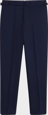 Dunhill Mens Wool Flat-Front Trousers