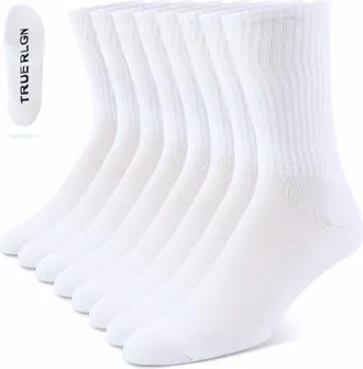 True Religion Mens 8 Pairs Crew Socks for Men Premium Athletic Mens Socks, Shoe Size 8-12 in White at Nordstrom