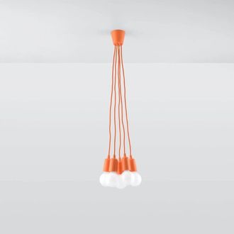 Wonderlamp L&aacute;mpara de techo con 5 portal&aacute;mparas naranja