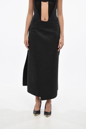Gucci Wool And Cashmere Wrap Skirt With Maxi Patch Pockets Gucci