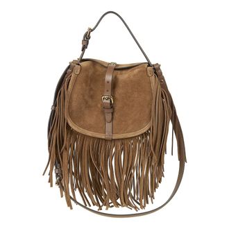 Etro Etro, Handbags, female, Brown, Size: ONE SIZE Small Suede Pony Bag with Fringes