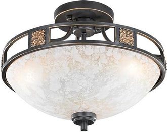 Trio Leuchten Trio Lighting - Plaf&oacute;n 3xe27 Quinta Ruggine Cristal Alabastro &Oslash;42 Cm