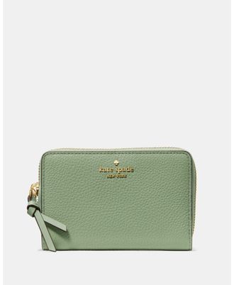 Kate Spade New York Womens Knott Medium Wallet - Green Leather - One Size