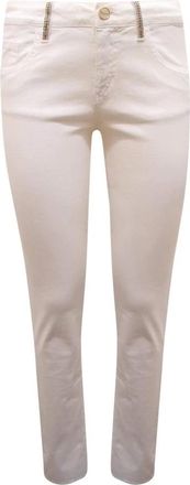 Blugirl Stijlvolle Blumarine Wollen Broek - Dames - Slim Fit Broeken - Wit - M - Wol - Broeken